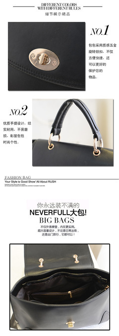免費代理2014新款潮手提包轉(zhuǎn)鎖包潮流時尚單肩包包簡約復(fù)古包批發(fā)