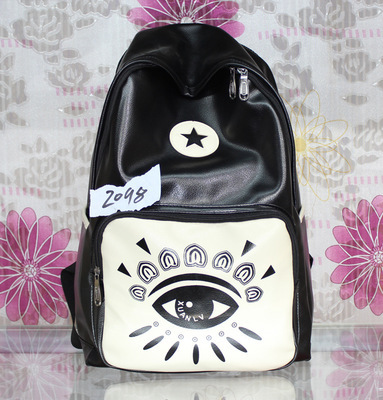 2014新款PU印花雙肩背包 韓版潮流與實(shí)用功能兼?zhèn)涞膶W(xué)生旅行良伴